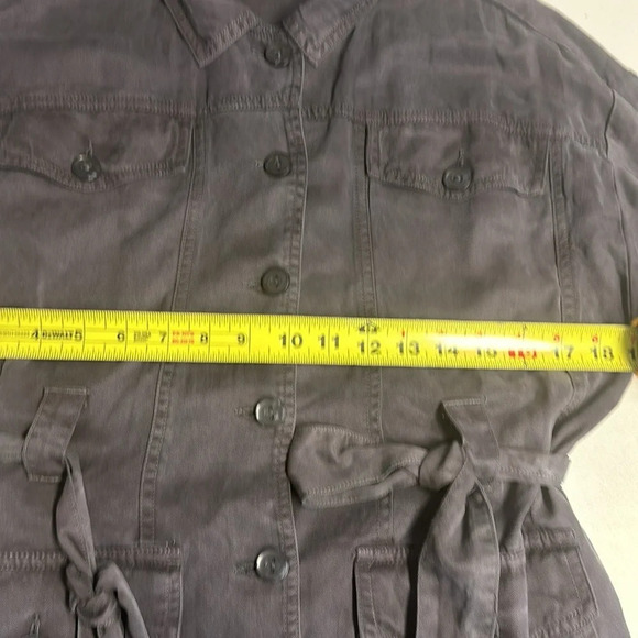 Young Fabulous & Broke Gray L/S Belted Utility Jacket 100% Tencel Women's Medium - Picture 10 of 12